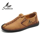 Мужские Винтажные повседневные ботильоны из натуральной кожи, на плоской подошве, оксфорды, деловой стиль, 2021