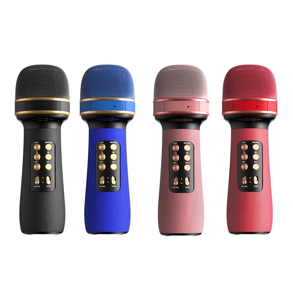 

Bluetooth-совместимый микрофон для караоке, ручной беспроводной микрофон для пения музыки + FM + изменение голоса, аудиоколонки, проигрыватели