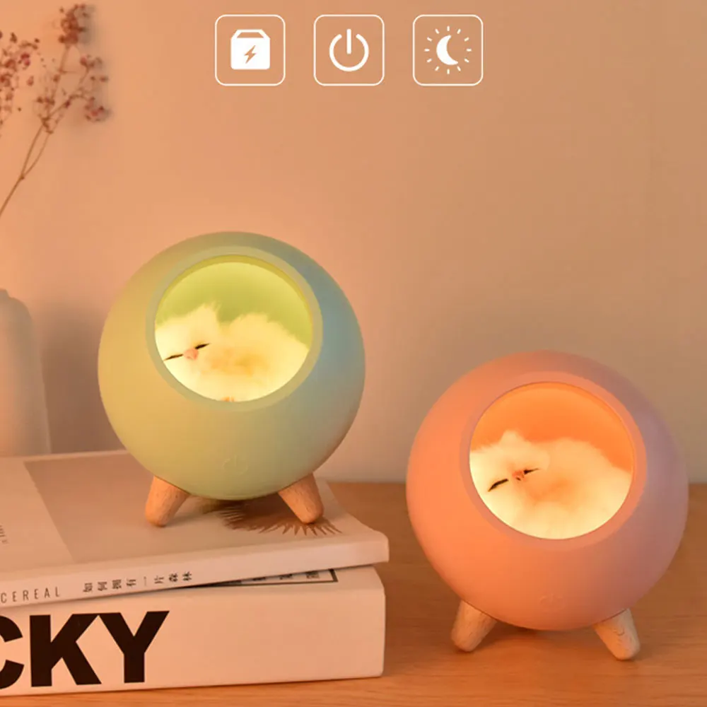 Светодиодный ночник миниатюсветильник для кошек и питомцев прикроватная лампа с