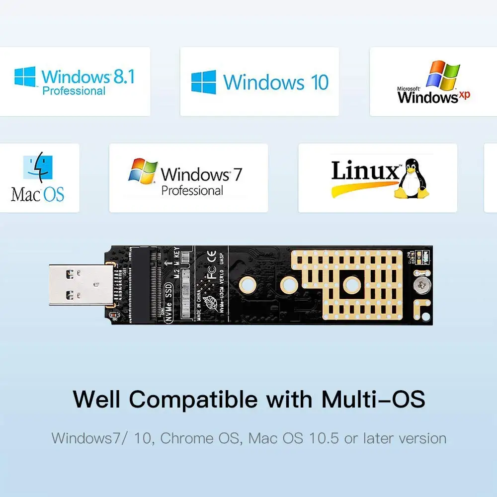 Адаптер onbian M.2 NVME к USB M-Key NGFF 3 1 кардридер 10 Гбит/с адаптер для Windows XP 7 8 MAC OS |