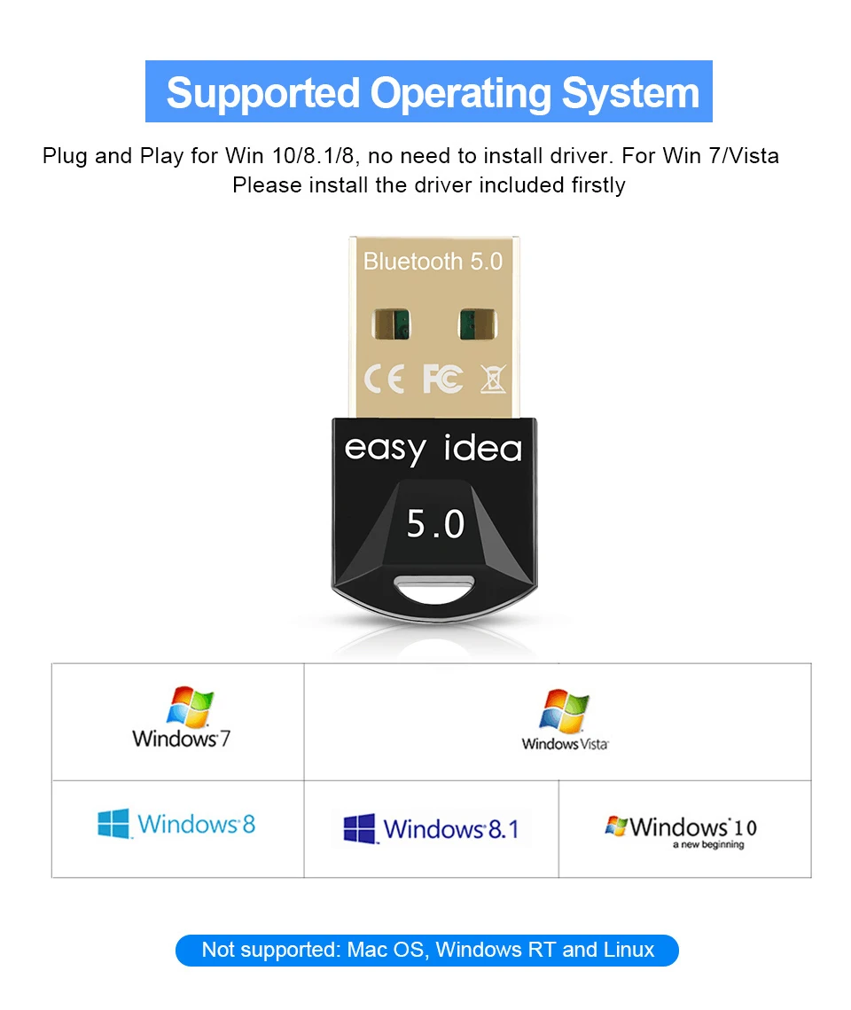 USB Bluetooth адаптер 5 0 bluetooth мини приемник аудио синий зуб передатчик для ПК
