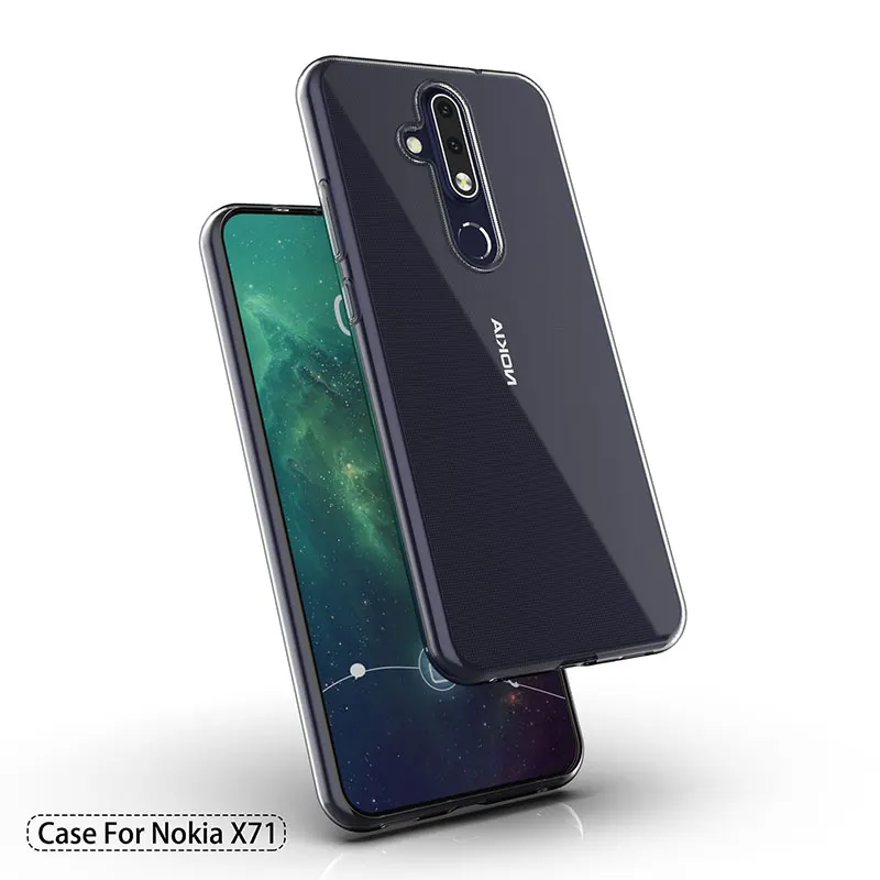 Прозрачные мягкие ТПУ чехлы для Nokia X71/8 1 Plus 2019 тонкий прозрачный силиконовый 360