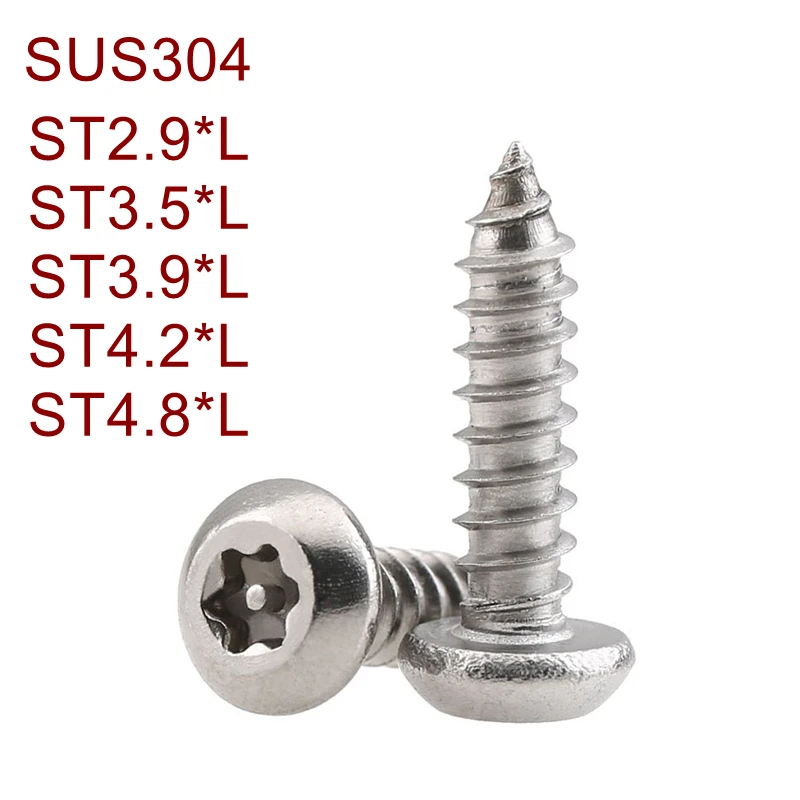 Самонарезающий винт Torx из нержавеющей стали с круглой головкой и стойкой ST2.9 3 5 9 4