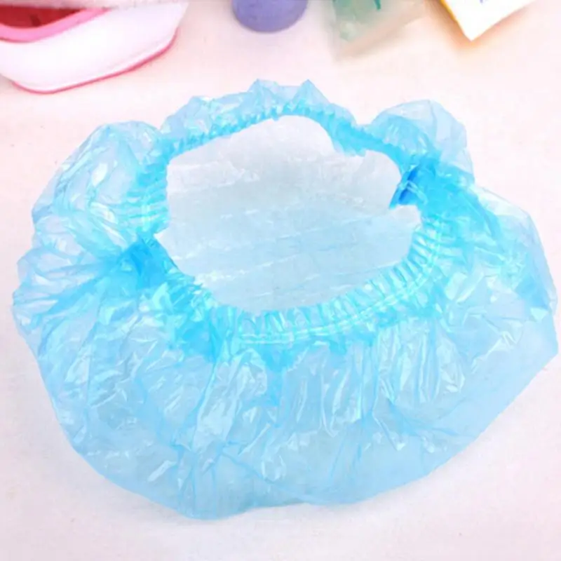 

3PCS Temporary Shower Caps Elastic Plastic Cap Hats Women Ladies' Waterproof Bathing Cap Designer Travel Supply Wholesale
