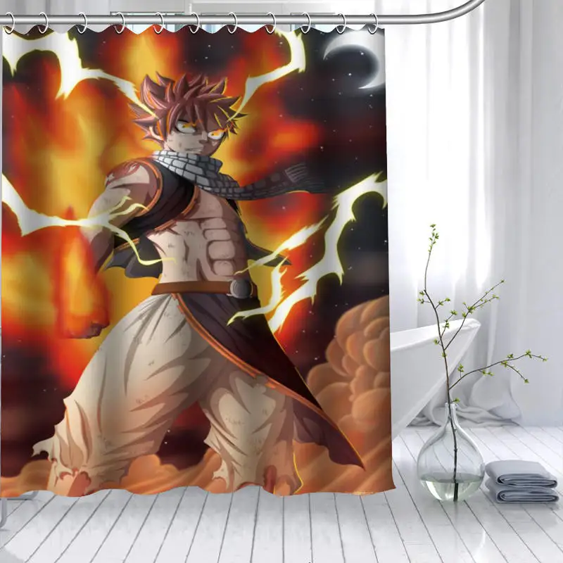 Занавеска для душа с аниме рисунком Фея хвост водонепроницаемая занавеска