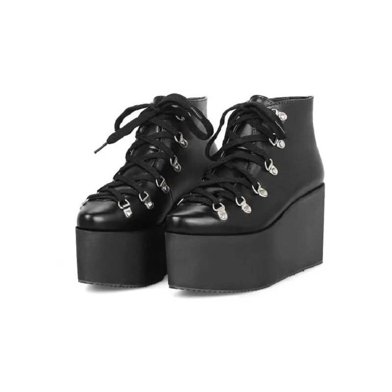 Оригинальные Модные женские ботильоны красивые ботинки на танкетке с острым