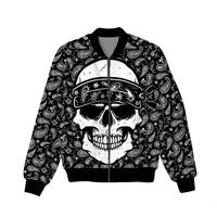 new fashion bandana graphic spring autumn winter hip hop casual brand 3d print skull paisley thin jacket polyester v16