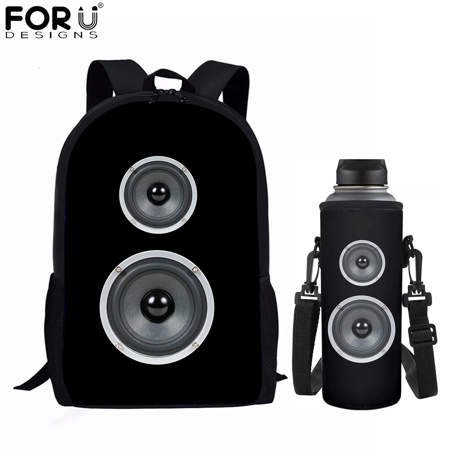 Satin Al FORUDESIGNS 3D Hoparlör Tasarımı öğrenci Sırt çantaları Büyük Kapasiteli Okul çantaları Carry-on Kupası Durumda Leke Dayanıklı Su şişesi Kapakları