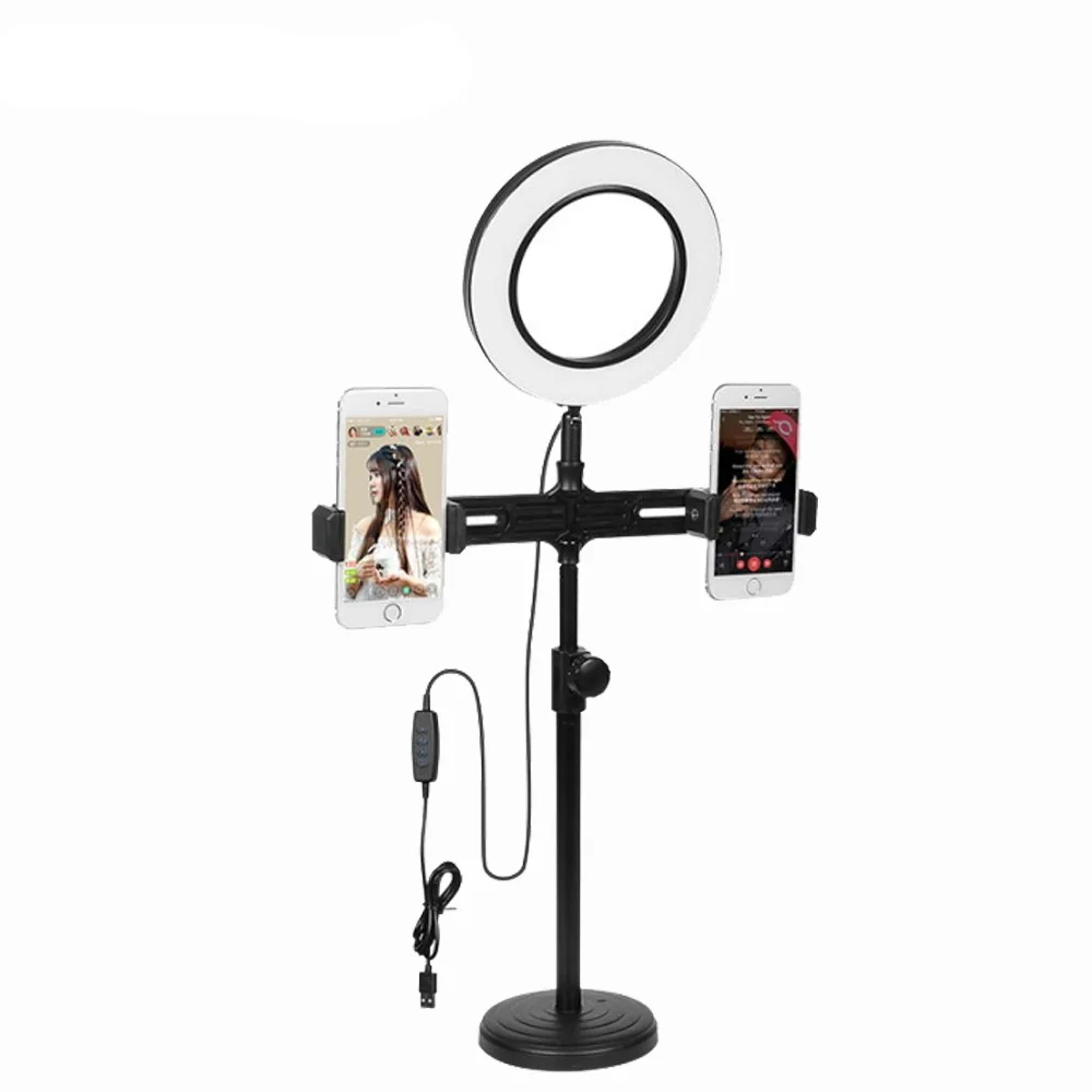 Настольная лампа кольцо для макияжа с регулируемой яркостью|Аксессуары