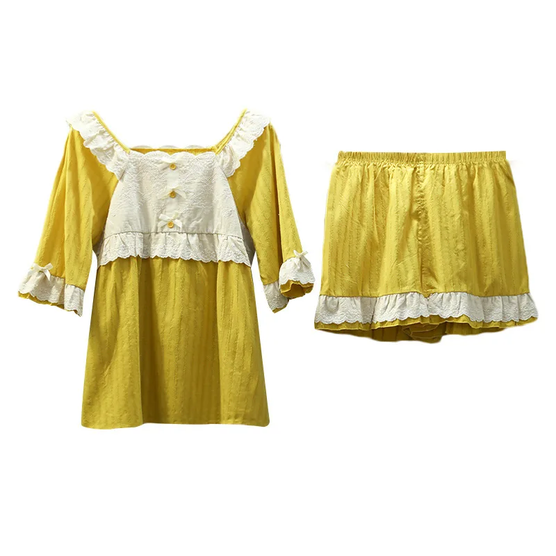 

Pajamas Female Summer Cotton Sexy Ladies Suit Korean Casual Summer New Tracksuit Pajamas Wholesale
