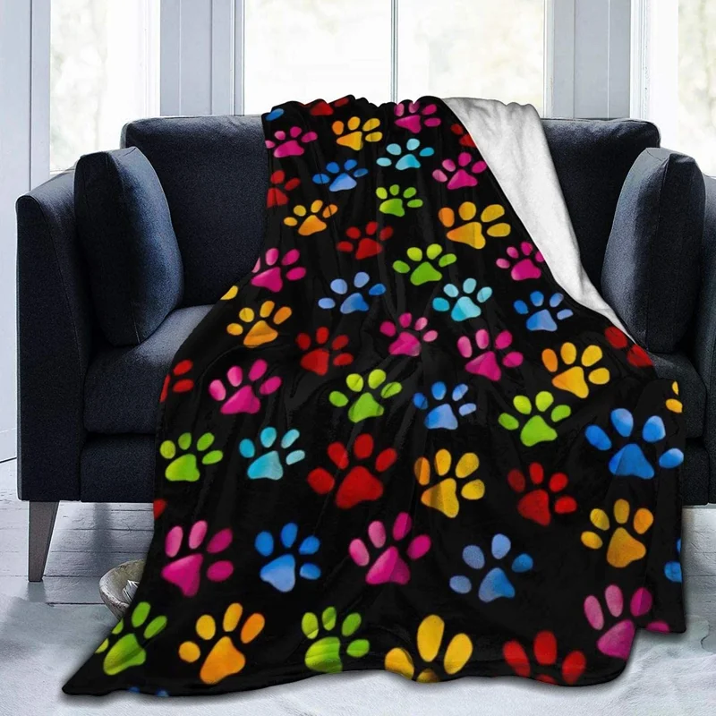 

Color Cat Paw Premium Throw Blanket 3D Print On Demand Sherpa Super Comfortable For Sofa Thin Quilt Air Conditioning Travel