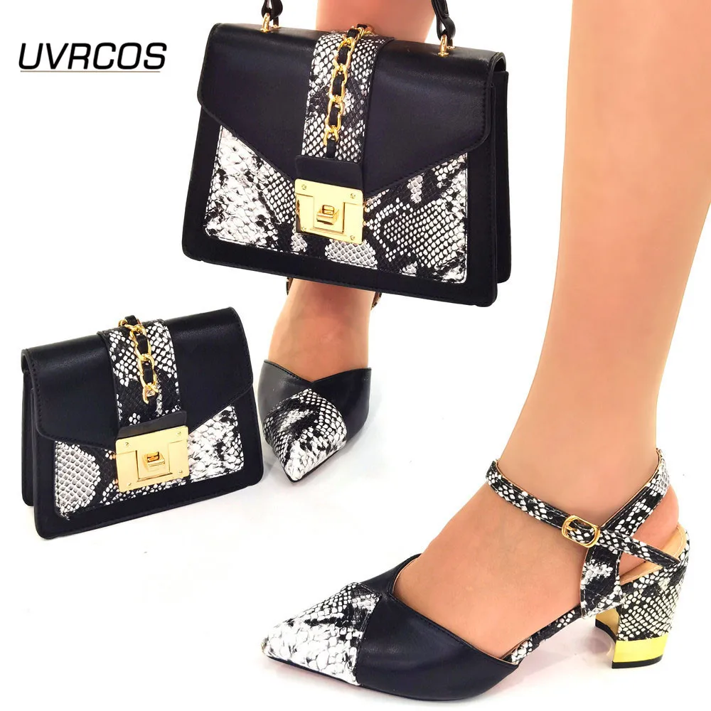 

Женская обувь в итальянском стиле, черного цвета, с подходящими сумками