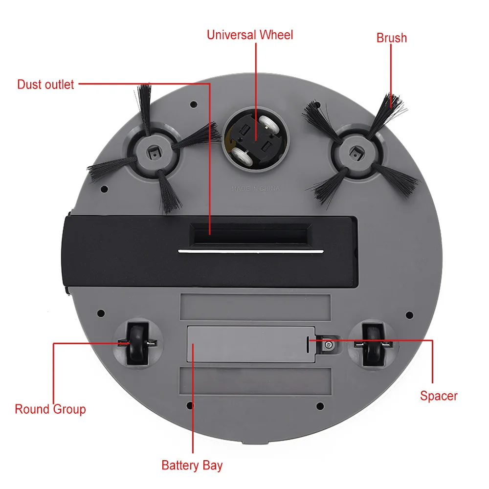 1200mAh 3-in-1 Smart Floor Cleaner Auto Rechargeable Sweeping Robot Dry Wet Vacuum Strong Suction | Безопасность и защита