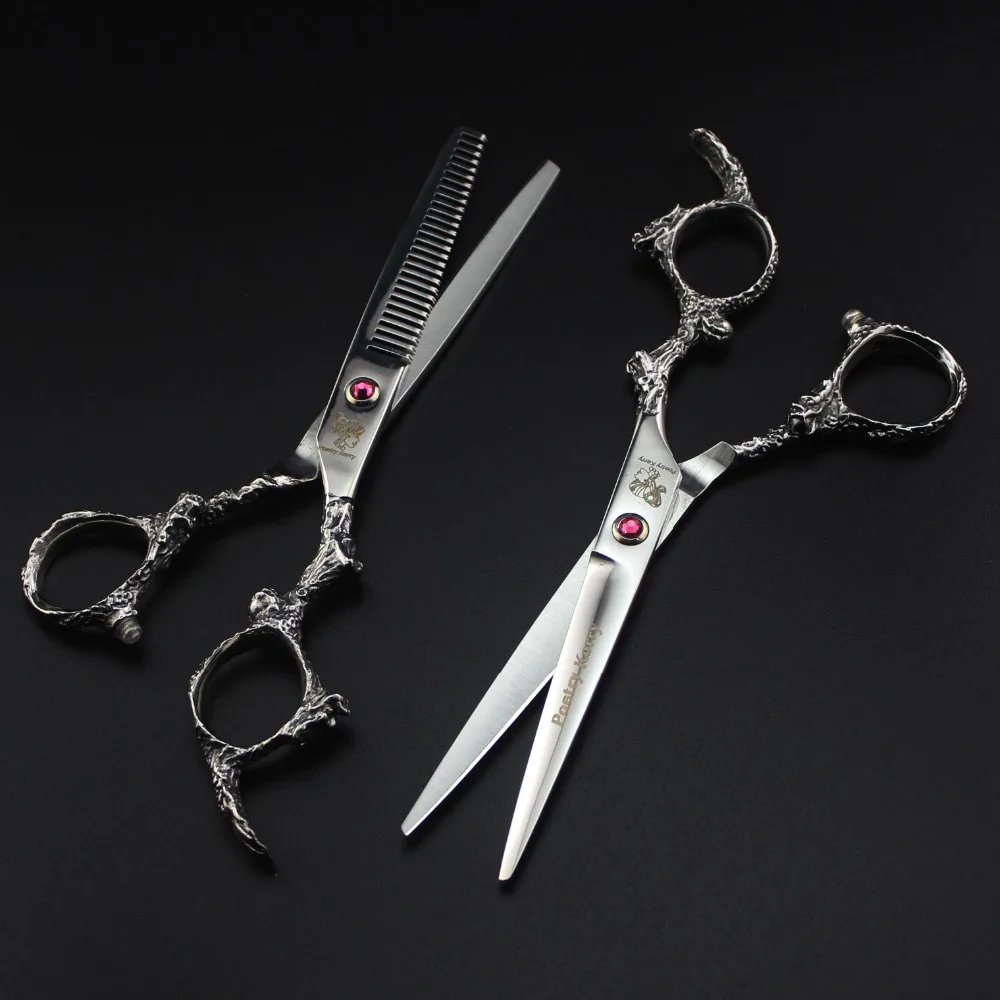 6 0 Парикмахерские ножницы с рукояткой дракона стрижка парикмахерский салон