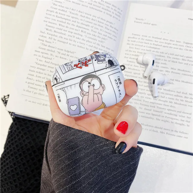 Беспроводной защитный чехол для наушников Buletooth для Airpods 1/2 и Pro, силиконовый чехол с мультипликационным персонажем Doraemon, чехол для наушников
