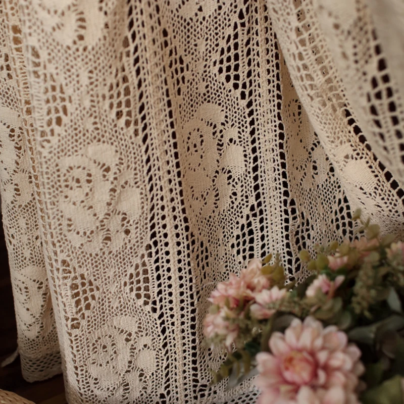 

Хлопковые вязаные крючком шторы Yvonicky American Rural Rose