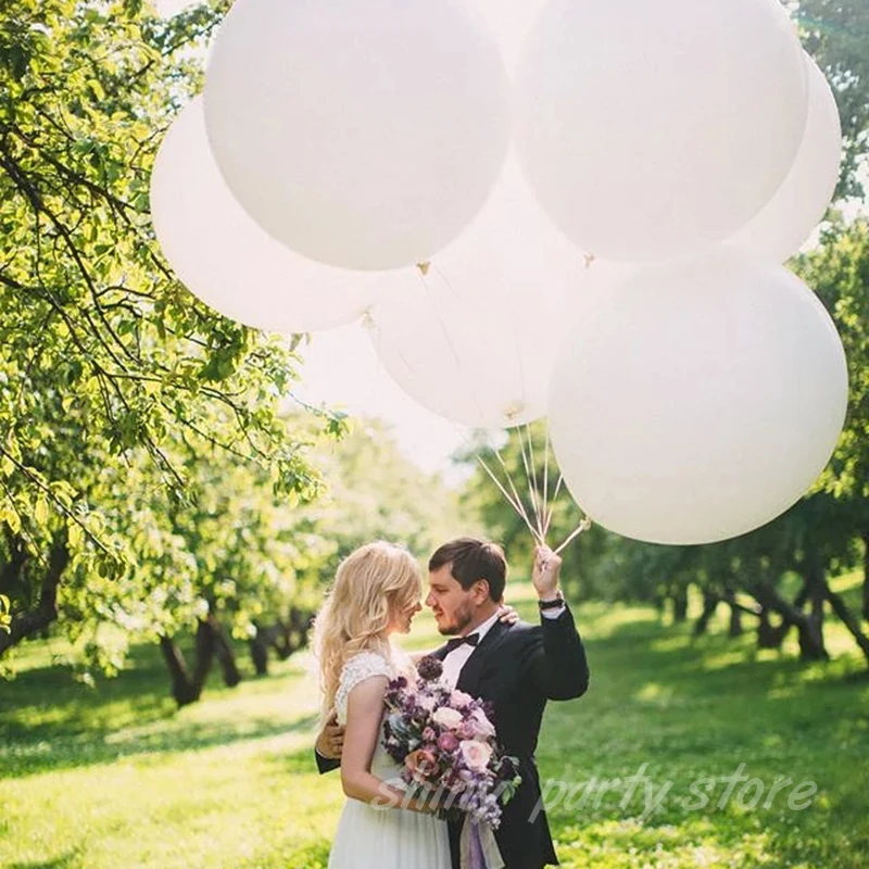 

New 5-36inch Giant White Round Balloons Wedding Latex Helium Pastel Matte Pure White Baloes Arch Garland Birthday Decoration