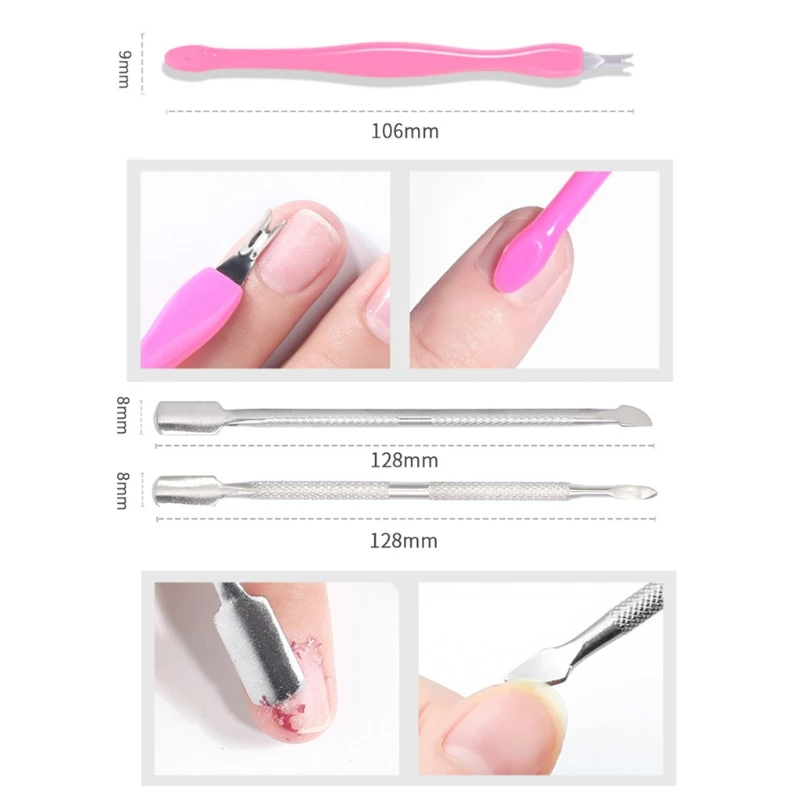 

11pcs/Set Nail Cutter Clipper Cuticle Pusher Brush Tweezers Remover Kit Naisl Art Decoration Manicure Tool