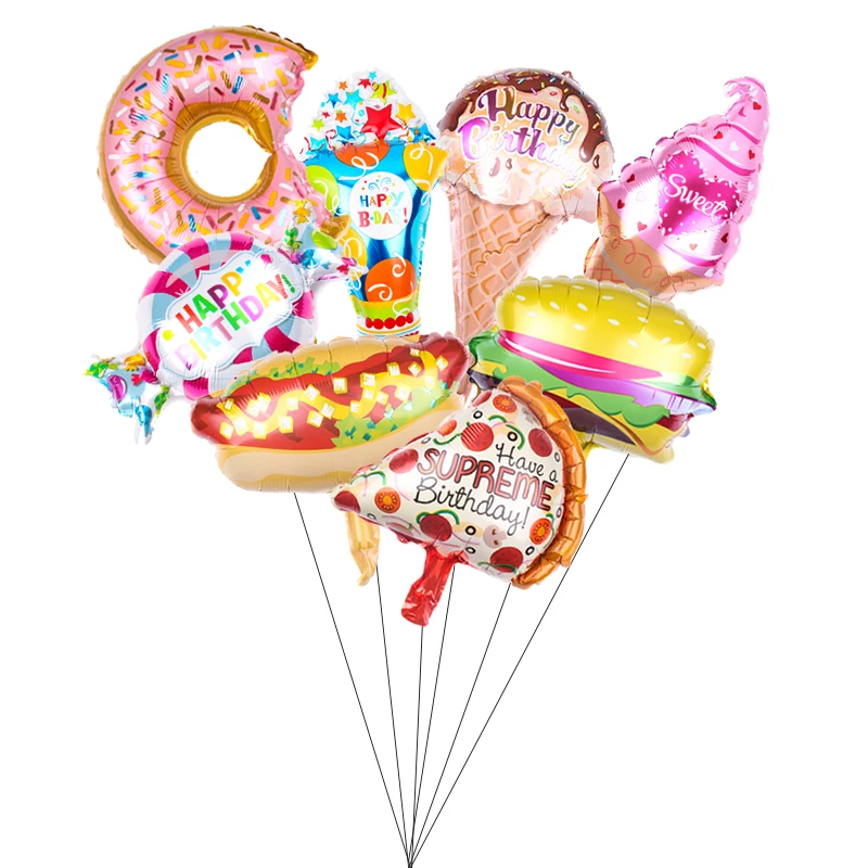 1 шт мини Гамбург мороженое Фольга воздушные шары на день рождения торт пончики