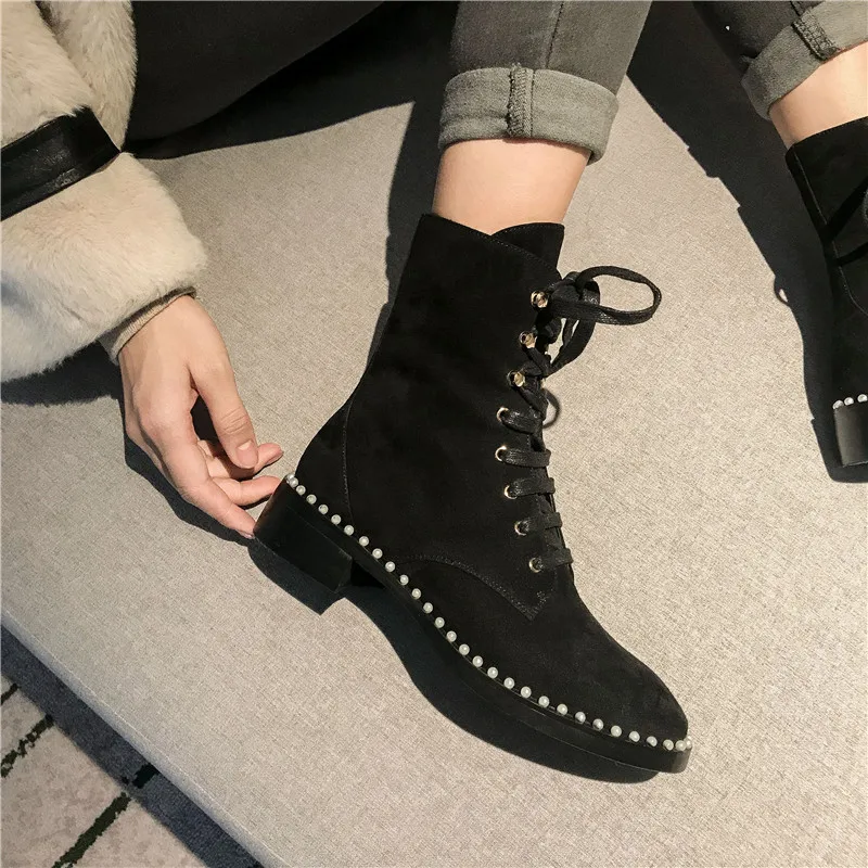 Женские мотоциклетные ботинки FEDONAS теплые короткие из натуральной кожи с