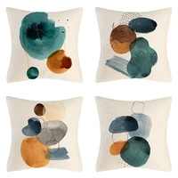 watercolor turquoise blue green abstract art pillow cover home decor pillow sofa cushion cover