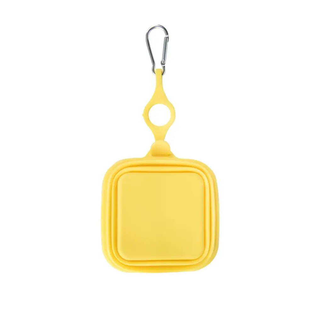 Yellow Миска для собаки, домашних животных для кошек и собак, для путешествий Двойная силиконовая миска складываемый складной питатель для кормления воды портативная миска для воды 2в1 для домашних животных - Цвет: Yellow