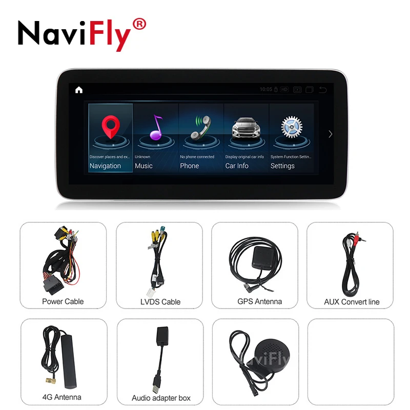 NaviFly Android 10 0 автомобильный dvd Радио мультимедийный плеер GPS для Benz A class W176/CLA X156 A200