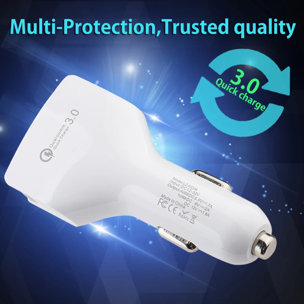 Автомобильное зарядное устройство с 4 USB-портами 3 0 7A QC3.0 | Мобильные телефоны и