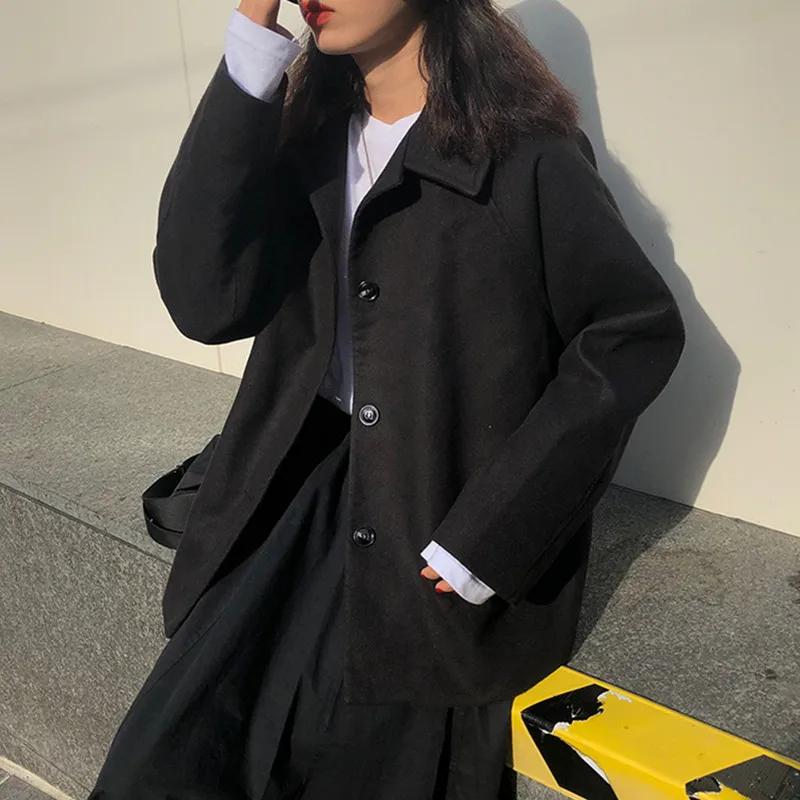 Женский в Корейском стиле осенне зимнее однотонное теплое толстое шерстяное