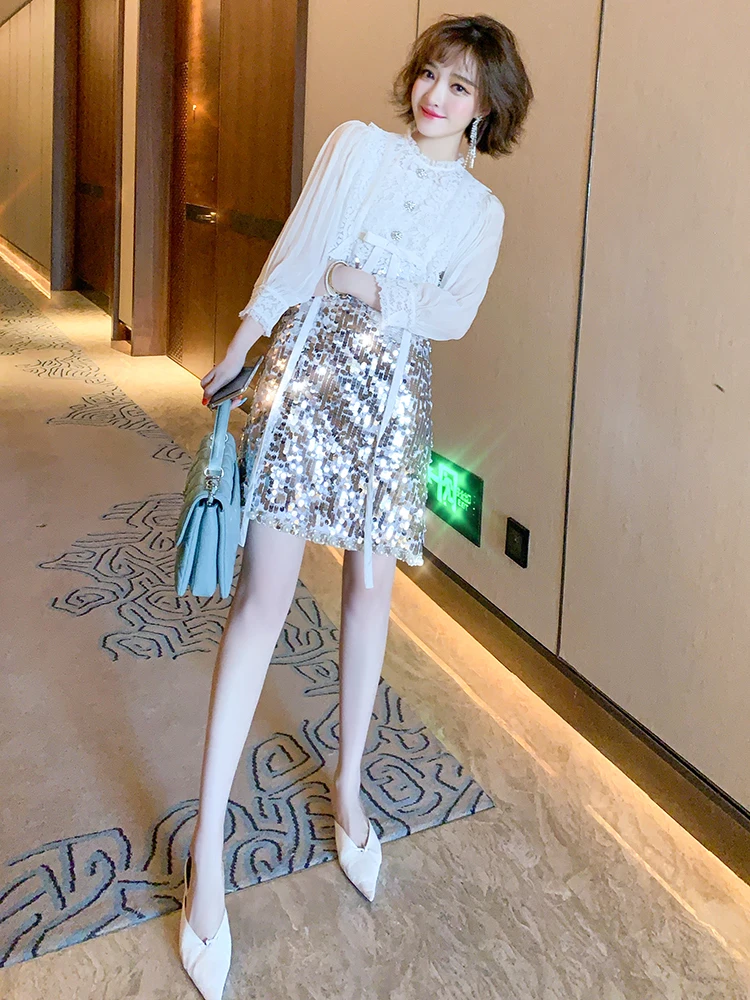 Женское плиссированное платье юбка с фальш вставкой из двух частей расшитое