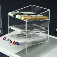 acrylic transparent pen pencil holder creative multifunctional office pen holder storage box organizer desk accessories holder