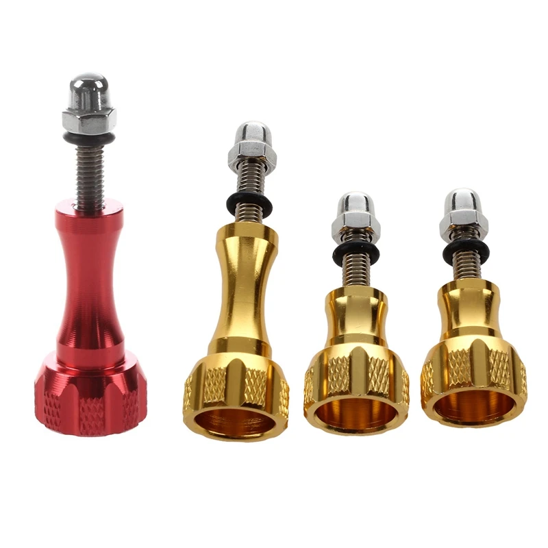 

6Pcs Aluminium Alloy Knob Thumb Screw Mount Accessories, For Gopro Hero 5 4 3 Sjcam Sj4000 - 3Pcs Red & 3Pcs Gold