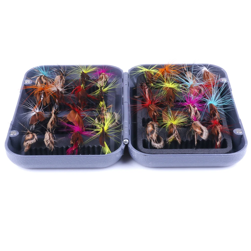 32 шт./кор. набор рыболовных крючков бабочка Барб муха яркие цвета соленой воды