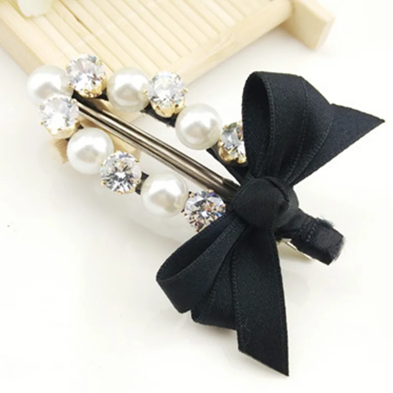 1 Pcs Pearl Metal Women Hair Clip Bobby Pin Barrette Hairpin Hair Accessories Beauty Styling Tools Dropshipping New Arrival Hot - Цвет: Черный