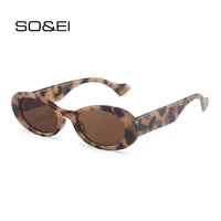 soei ins popular fashion small oval sunglasses women vintage leopard jelly color eyewear men trending sun glasses shades uv400