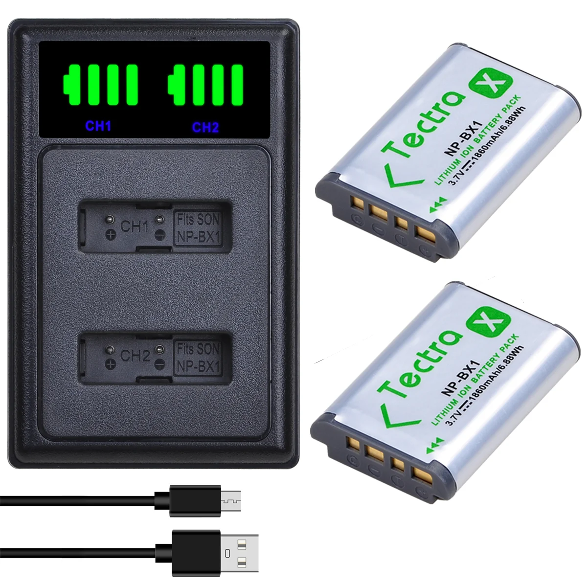 

Аккумулятор и зарядное устройство для Sony DSC RX1 RX100 M3 M2 RX1R WX300 HX300 HX400 HX50 HX60 GWP88 PJ240E AS15 WX350, 2x1860 мАч