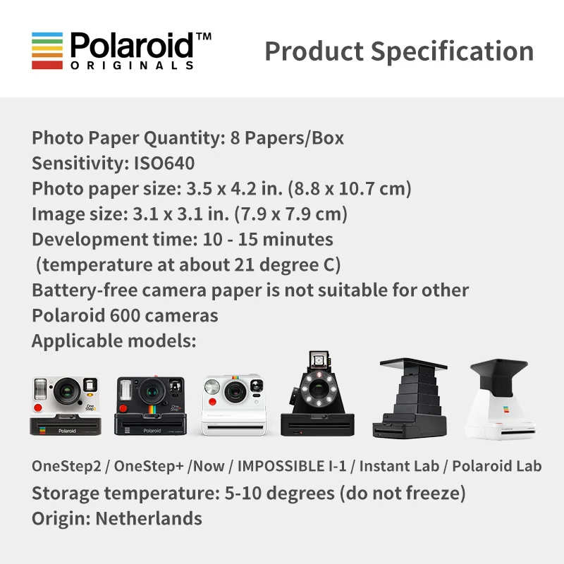 Новая Подлинная пленка Polaroid Originals Instant I type цвета и черно белого для камеры Onestep2VF