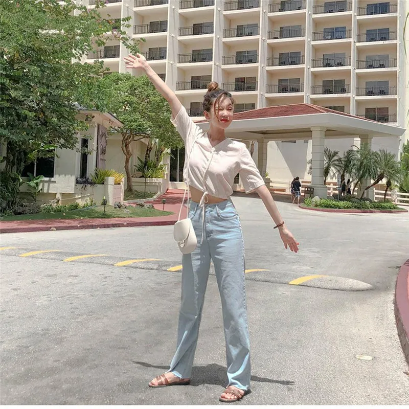 Повседневные женские топы с коротким рукавом кружевная рубашка вышивкой льняная