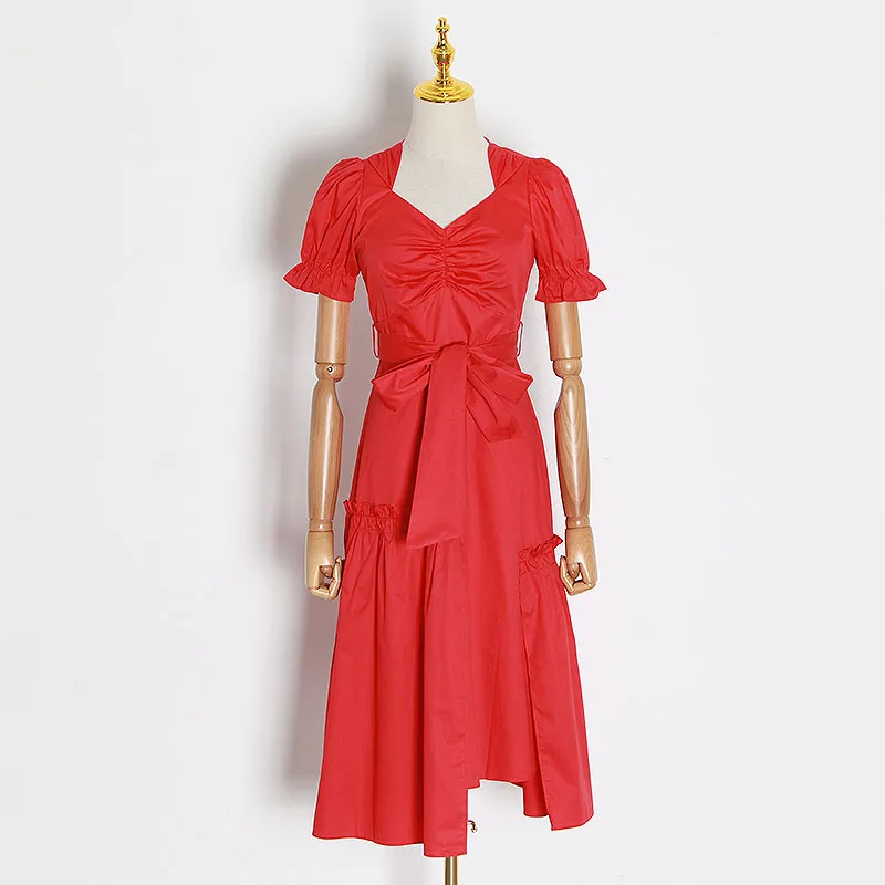 Женское платье-пачка CHICEVER платье средней длины на шнурках с треугольным вырезом