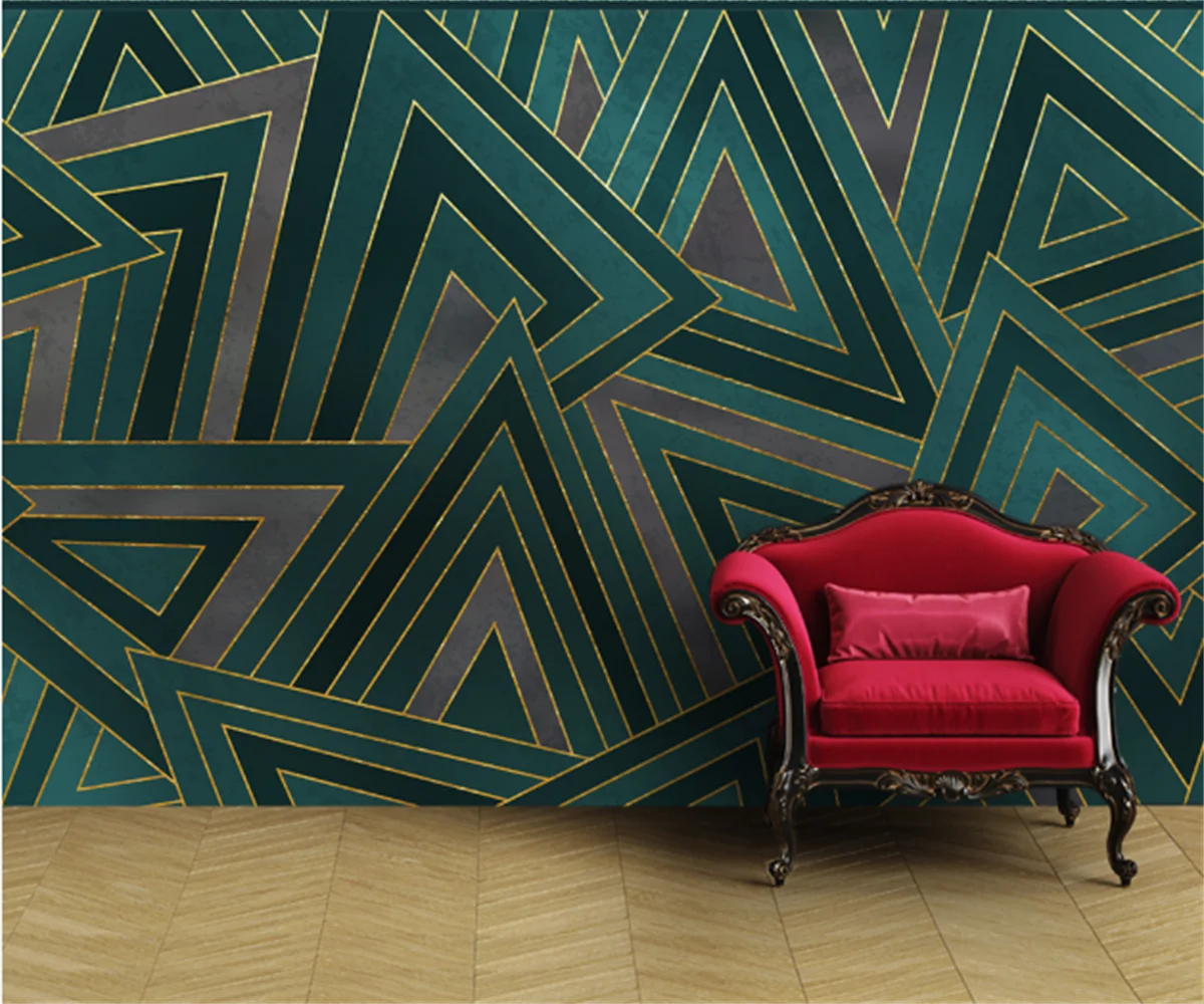 

Whole house custom European and American hotel rooms light luxury European geometric background wallpaper mural wall stickers