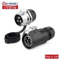 cnlinko lp28 waterproof 3pin 35a screw lock aviation male plug female electrical wire power connector for construction equipment