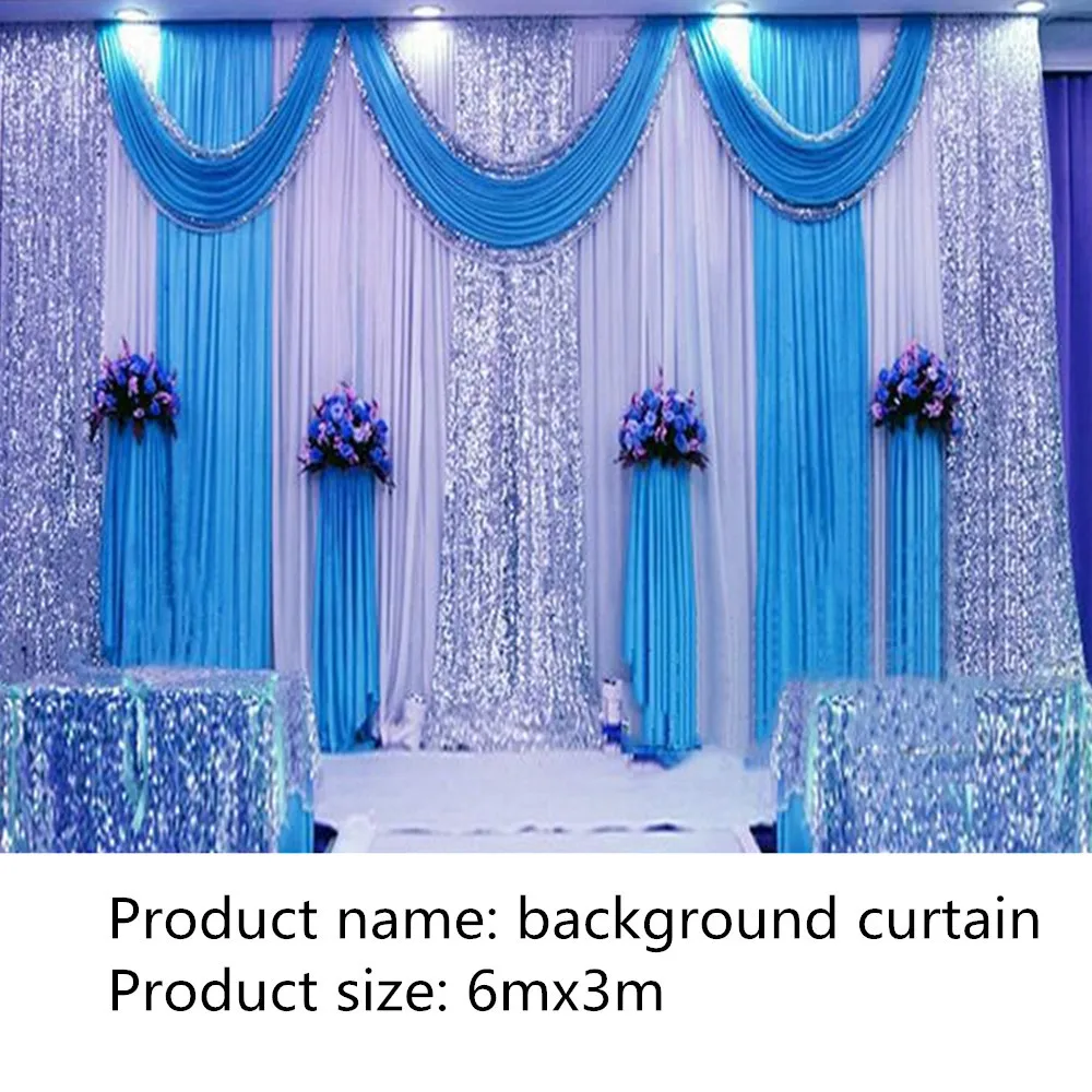 

Wholesale High Quality Wedding Backdrop Curtain Sequined being Wedding Decorations 6 m * 3 m Cloth Background Scene Wedding Deco