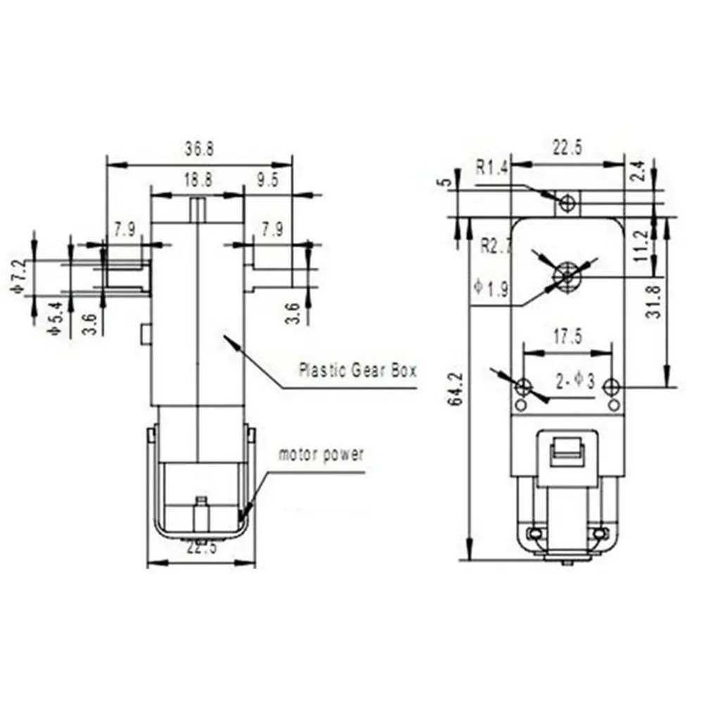 DC 3 V-6 V двухосный мотор-редуктор ТТ мотор для Arduino смарт-шасси автомобиля прочное