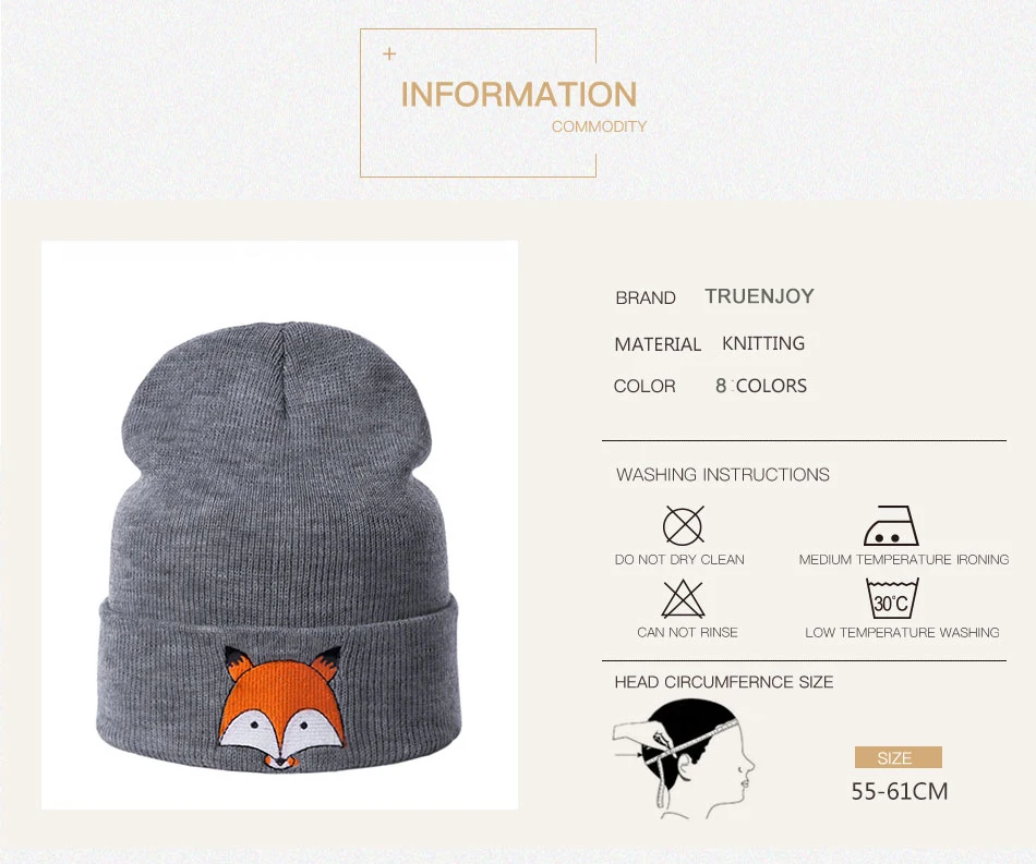 TRUENJOY, вязаная шапка Skullies, женская, мужская, на осень и зиму, шапка с вышивкой, уличная шапка, шапка для мальчиков и девочек, для путешествий, теплые аксессуары