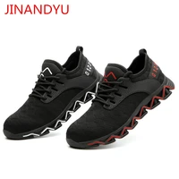 unisex steel toe shoes work safety shoes breathable anti smashing anti puncture non slip protective working shoes safety boots