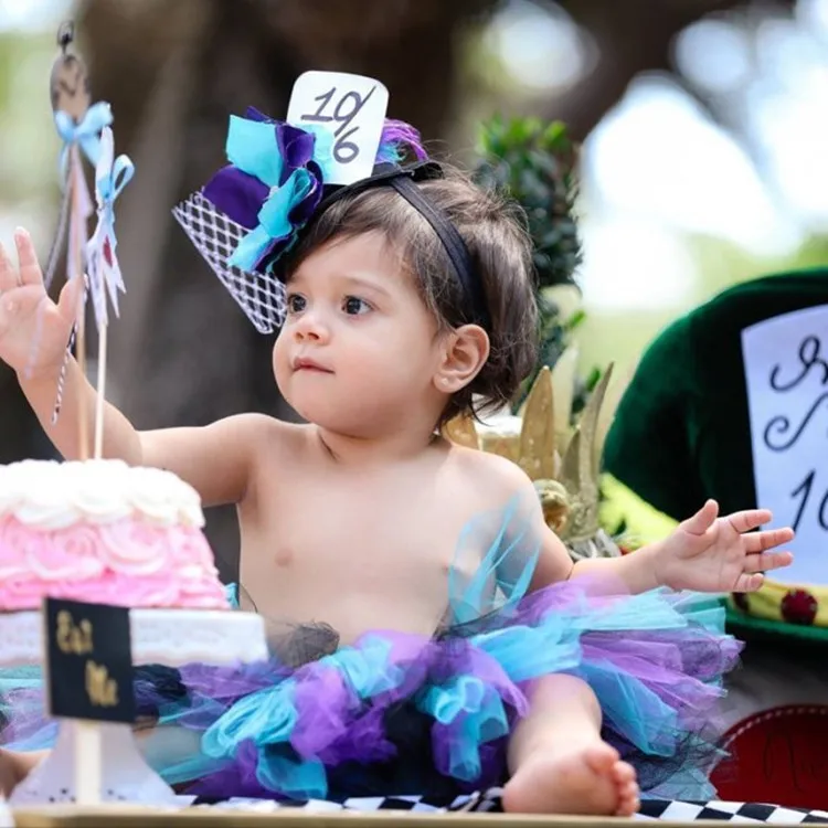 Милая Радужная юбка пачка для девочек пышная из тюля на первый день рождения