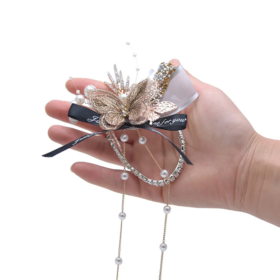 Невесты и подружек невесты на запястье цветок Свадьба Рождественский подарок