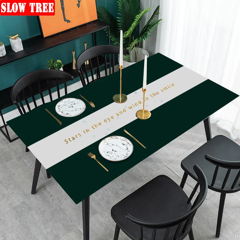 

Pu Leather Tablecloth Nordic Oil Water proof Tablecloth Rectangular Tablecloth Dining Wedding Coffee Table Decoration Cover