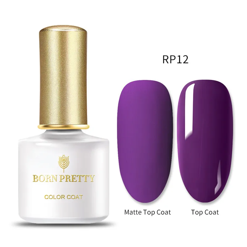 RP12 BORN PRETTY Gel Polish Plum Color Semi Permanent Soak Off Gel Nail Polish 60 Colors Nail Art Gel Varnish Matt Top Coat Need 6ml - Цвет: RP12