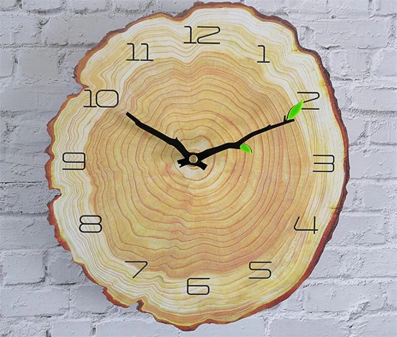 Настенные часы с годовым кольцом деревянные кварцевые современные прочные